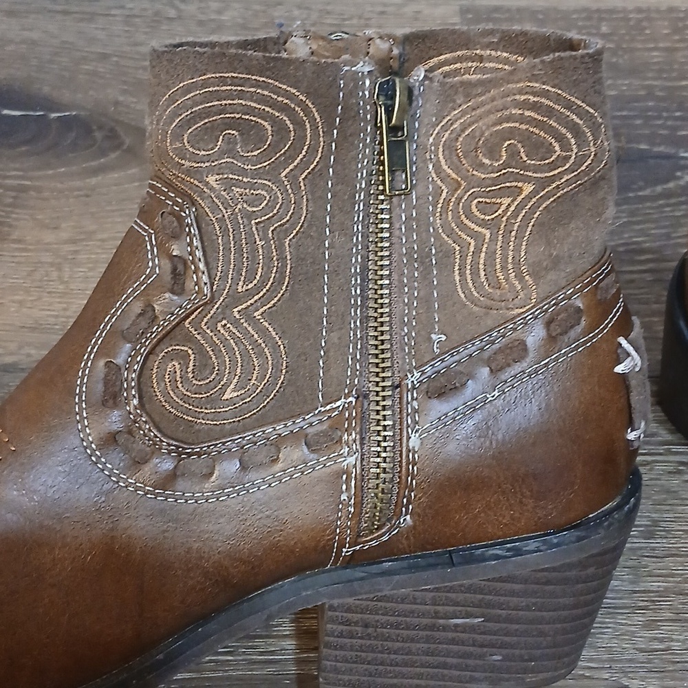 Coolway Brown Leather Boots Size 7 - Picture 4 of 9